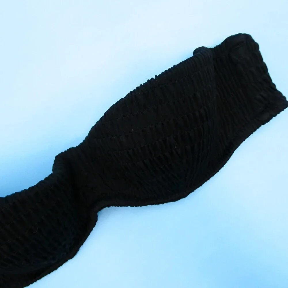 Victorias‎ Secret 32A Bandeau Strapless Ruched Padded Black Swimsuit VS Top New